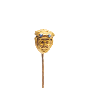 Antique French 18ct Gold & Sapphire Motorist Stick Pin