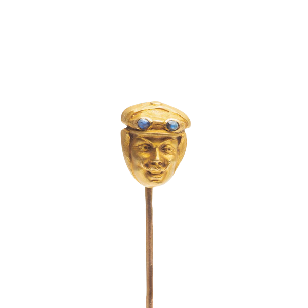 Antique French 18ct Gold & Sapphire Motorist Stick Pin - image 1