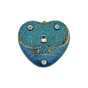 Russian silver cloisonné enamel pill box, Moscow, 1894 by Antip Kuzmichev.