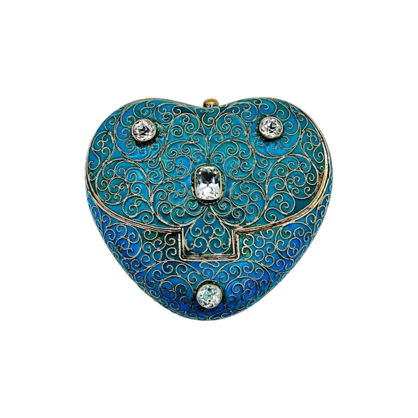 Russian silver cloisonné enamel pill box, Moscow, 1894 by Antip Kuzmichev. - image 1