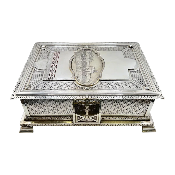 Large silver and enamel cigar casket, Serbia, c.1910. - image 1