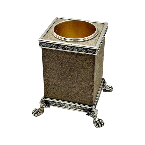 Faberge silver and sandstone match holder, St Petersburg, c.1890s by Workmaster Julius Rappoport. - image 1
