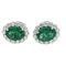Emerald & Diamond cluster earrings - image 1