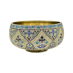 Russian silver gilt and cloisonné enamel large bowl (bratina) , Moscow, 1888 by Khlebnikov.