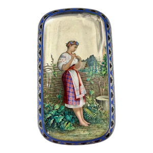 Russian silver gilt and champleve enamel cigarette case, Moscow, 1883 by Khlebnikov.