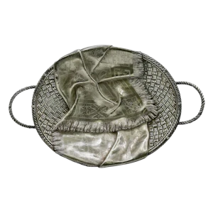 Russian silver trompe l'oeil two handle basket, Moscow, c.1910 by Fourteen Artel.