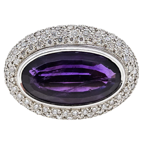 Amethyst & Diamond ring - image 1
