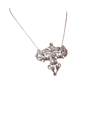 Lovely Art Deco Diamond Platinum Pendant/Brooch at Deco&Vintage Ltd