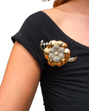Lovely Vintage Diamond Brooch at Deco&Vintage Ltd