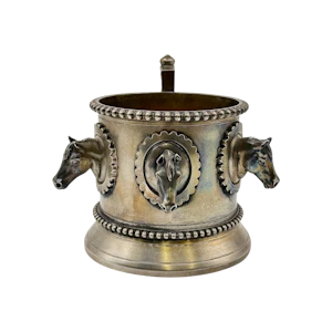 Russian silver gilt horses tea glass holder, St Petersburg, 1880 by Theodor Nugren.