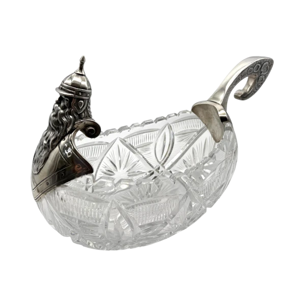 Russian silver and cut glass kovsh, Moscow by Piotr Loskutov, c.1910. - image 1