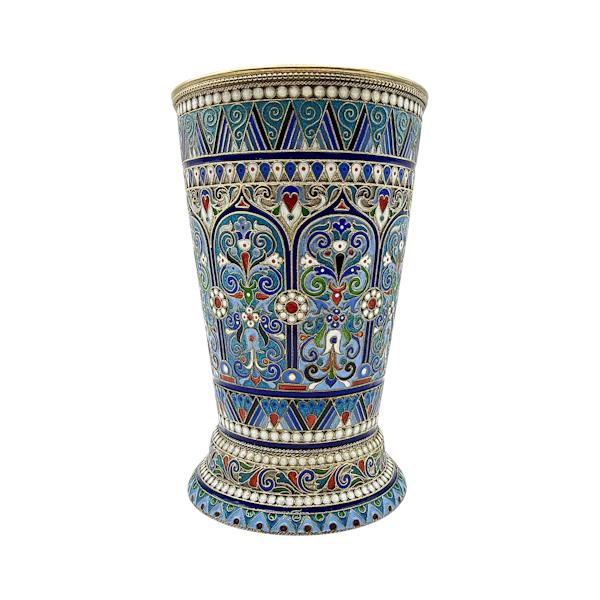 Russian silver gilt and cloisonné enamel cup, Moscow by Pavel Ovchinnikov, 1894. - image 1