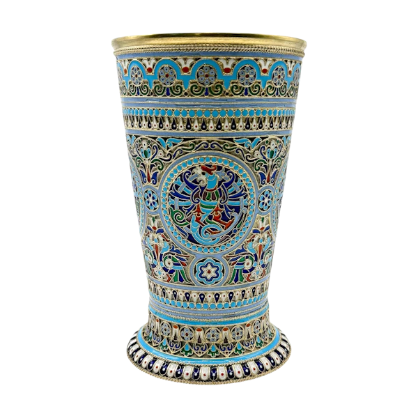 Russian silver gilt and cloisonné enamel cup, Moscow by Pavel Ovchinnikov, 1895. - image 1