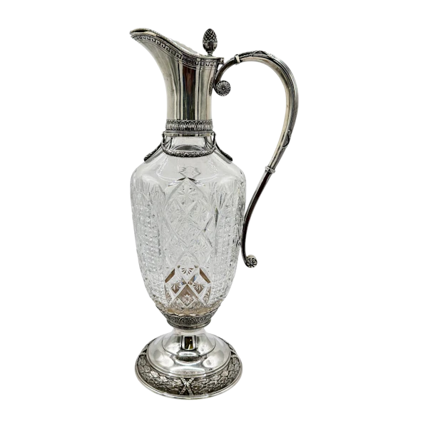 Fabergé silver and cut glass claret jug, Moscow, c.1900. - image 1
