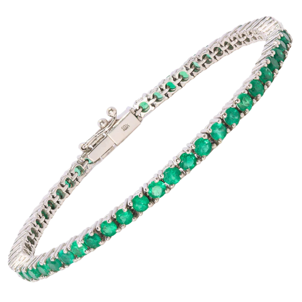Vintage Colombian Emerald Tennis Bracelet, 4.5ct - image 1