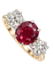 Pretty Oval Ruby and Diamond Ring Ca1940's - image 1