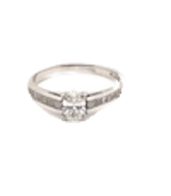 Oval Diamond Solitaire Ring ca. 2000 - image 1