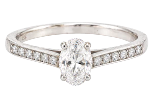 Oval Diamond Solitaire Ring ca. 2000