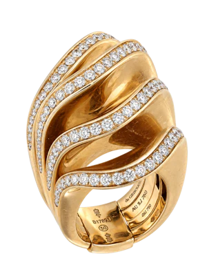 Stunning and Bold  'Onde' De Grisogono Ring in 18ct Gold