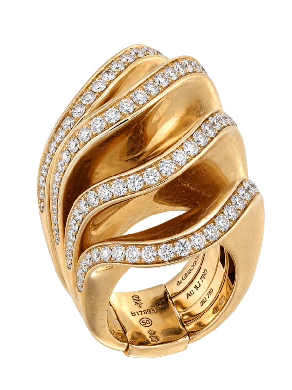 Stunning and Bold  'Onde' De Grisogono Ring in 18ct Gold - image 1