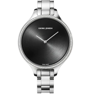 Georg Jensen Steel Concave Diamond Watch No. 316 designed by Nicolas Barth Nussbaumer 0.30ct diamonds Mark Constable Unit 301