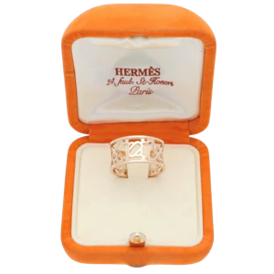 Vintage Hermès Chaîne d’Ancre Passerelle Ring in 18k Rose Gold — 1979