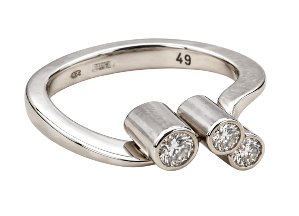 Georg Jensen 3 Diamond Cascade ring 0.33ct 18ct White gold Mark Constable Unit 301 - image 1