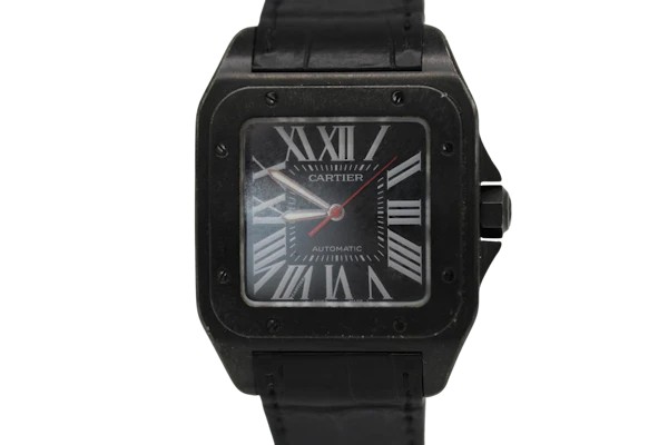 Cartier DLC Coated Santos 100 Carbon 3774 / WSSA0006 - image 1