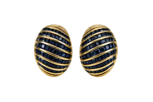 Smart, Vintage, Sapphire and 18ct Gold Earrings