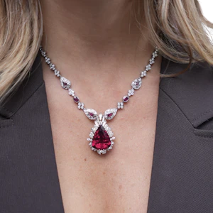 Rubellite & Diamond Necklace