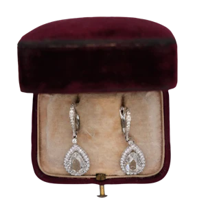 Pear-Shaped Diamond Drop Earrings