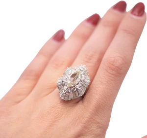 Marquise-Cut Diamond Ballerina Ring