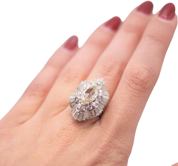 Marquise-Cut Diamond Ballerina Ring - image 1