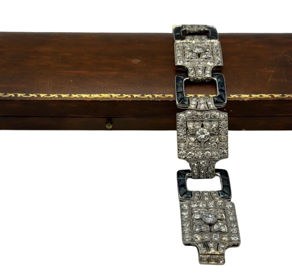 Art Deco Diamond & Sapphire Bracelet - image 1