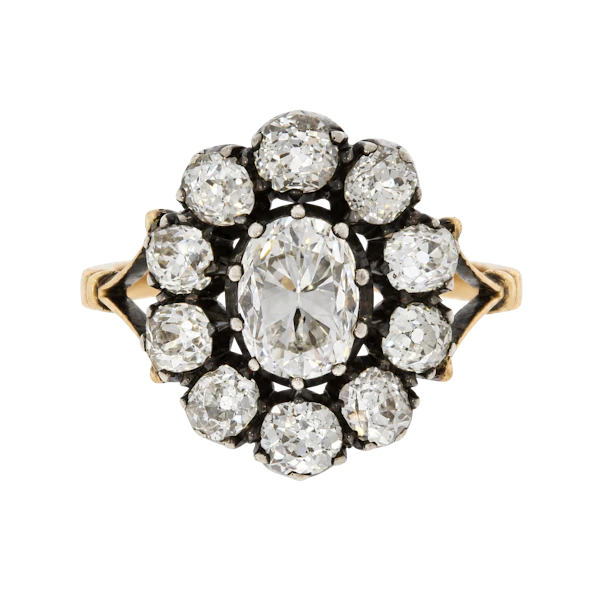 Victorian Diamond Cluster Ring - image 1