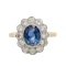 Sapphire Diamond Cluster Ring - image 1