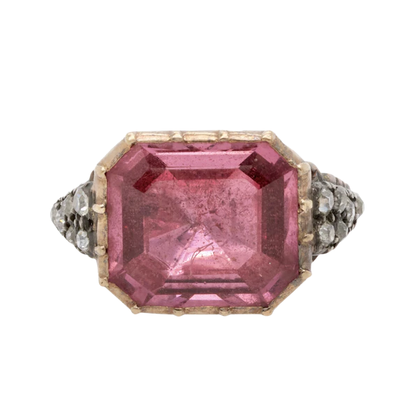 Georgian Spinel Basket Ring - image 1