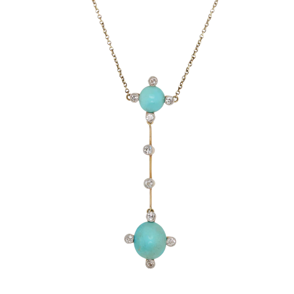 Turquoise Diamond Necklace - Charlotte Sayers - image 1