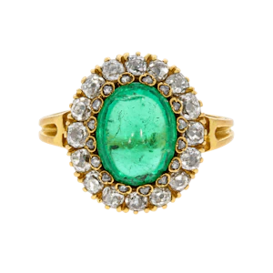 Victorian Cabochon Emerald Ring - Charlotte Sayers