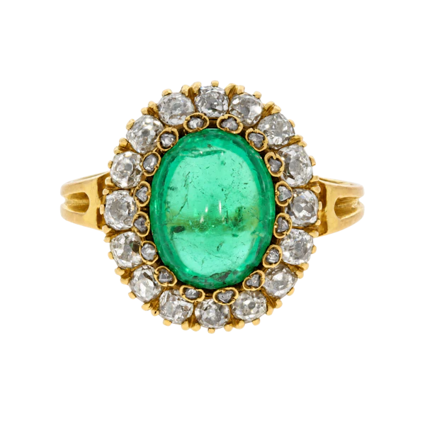 Victorian Cabochon Emerald Ring - Charlotte Sayers - image 1