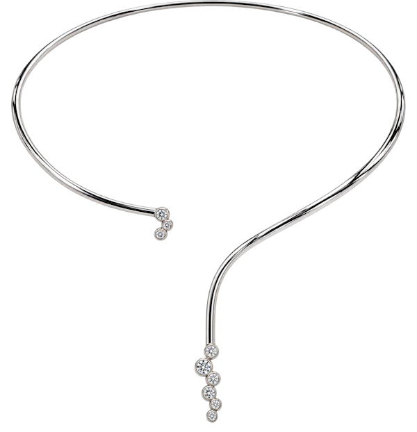 Georg Jensen 18ct White gold Cascade Diamond Neck ring design number 1504 Mark Constable Unit 301 - image 1