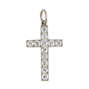 Deco Diamond Cross Pendant - Charlotte Sayers