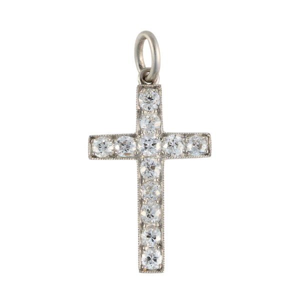 Deco Diamond Cross Pendant - Charlotte Sayers - image 1