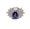 Royal Blue Ceylon Sapphire & Diamond Ring - image 1