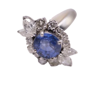 Ceylon Sapphire & Diamond Ring