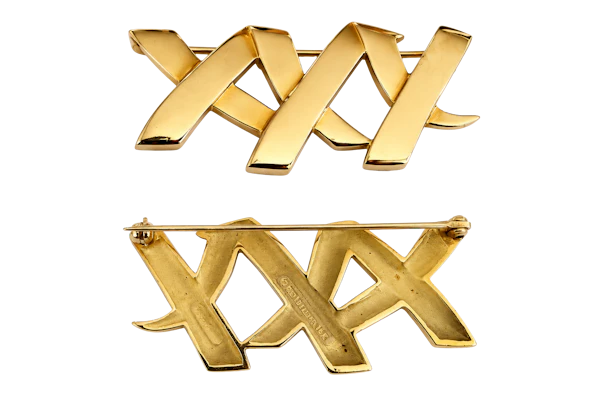 Tiffany & Co. Paloma Picasso 18ct Gold Triple X Kisses Brooch design year 1983 Mark Constable Unit 301 - image 1