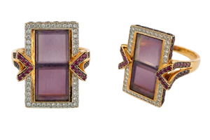 Amrapali 18ct Rose/ Pink Gold, Amethyst and Diamond Statement Ring Mark Constable Unit 301