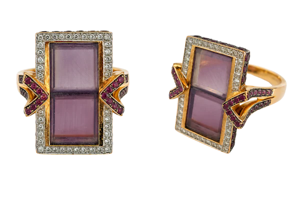 Amrapali 18ct Rose/ Pink Gold, Amethyst and Diamond Statement Ring Mark Constable Unit 301 - image 1