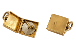 Vintage 9ct Gold Record Player Opening Charm Pendant Mark Constable Unit 301