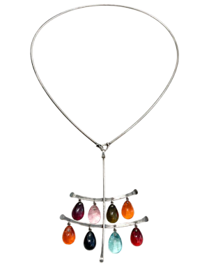 Rare Vivianna Torun French Sterling Silver & Coloured Glass Necklace – Circa 1955–1965 Mark Constable Unit 301